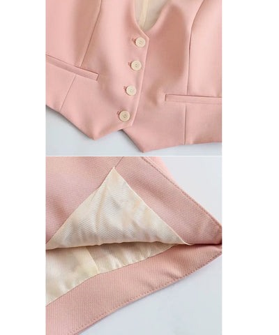 Comprar conjunto feminino alfaiataria com colete e calça pantalona elegante para trabalho e reuniões ANELLIMN