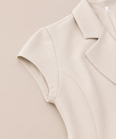 Comprar conjunto alfaiataria feminino colete e calça wide leg cintura alta pregas zíper lateral off-white em promoção ZARA