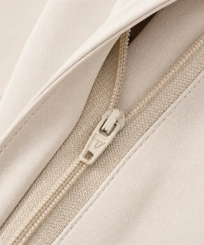 Comprar conjunto alfaiataria feminino colete e calça wide leg cintura alta pregas zíper lateral off-white em promoção ZARA