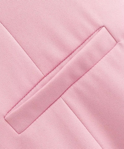 Short alfaiataria feminino rosa, detalhe do bolso em viés