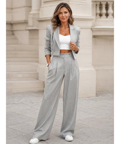 Comprar Conjunto Social Feminino Alfaiataria Risca de Giz barata e promoção ANELLIMN