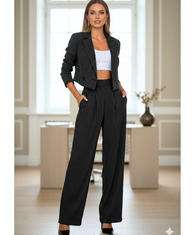 Comprar Conjunto Social Feminino Alfaiataria Risca de Giz barato ZARA 
