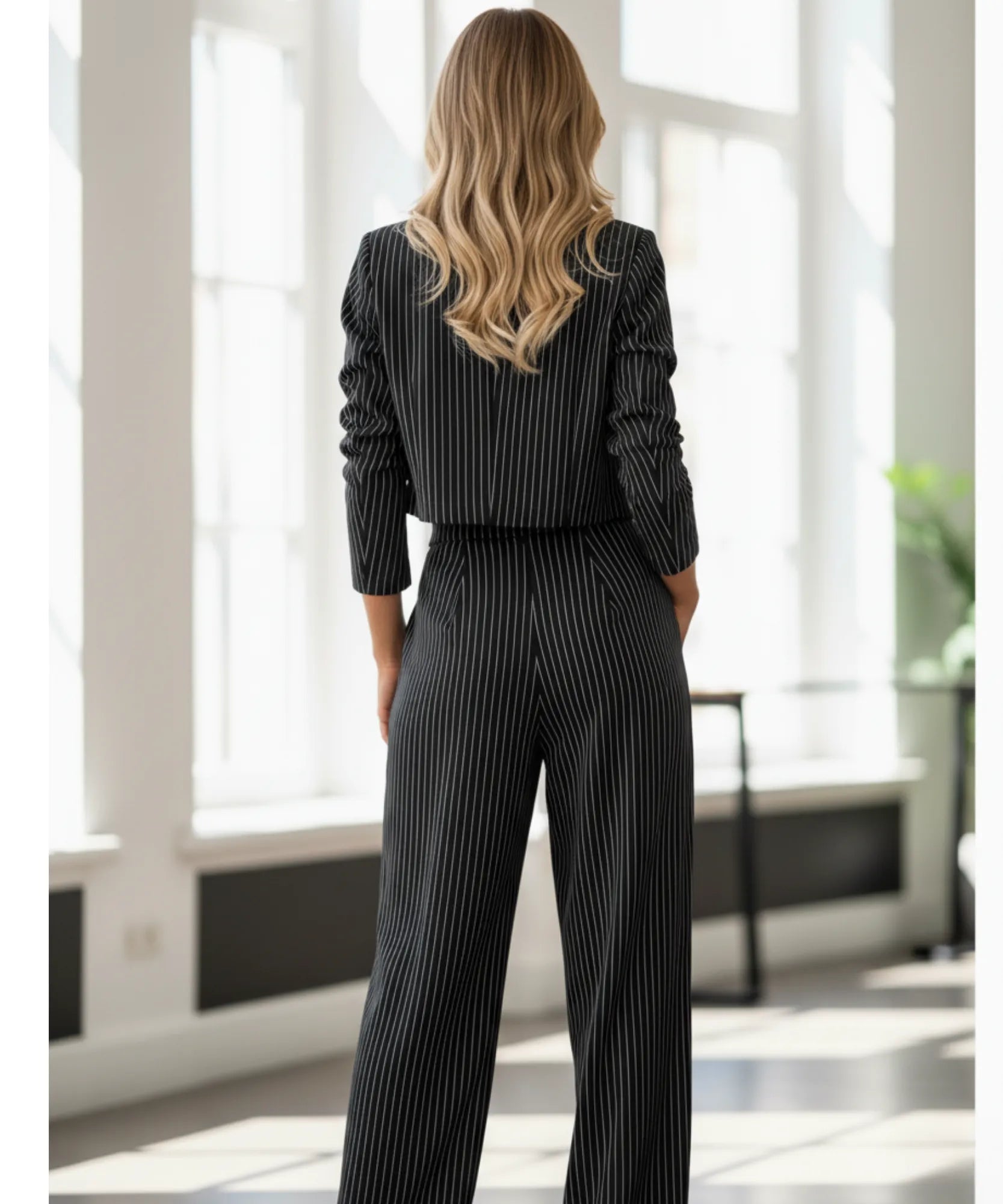 Comprar Conjunto Social Feminino Alfaiataria Risca de Giz barato ZARA 
