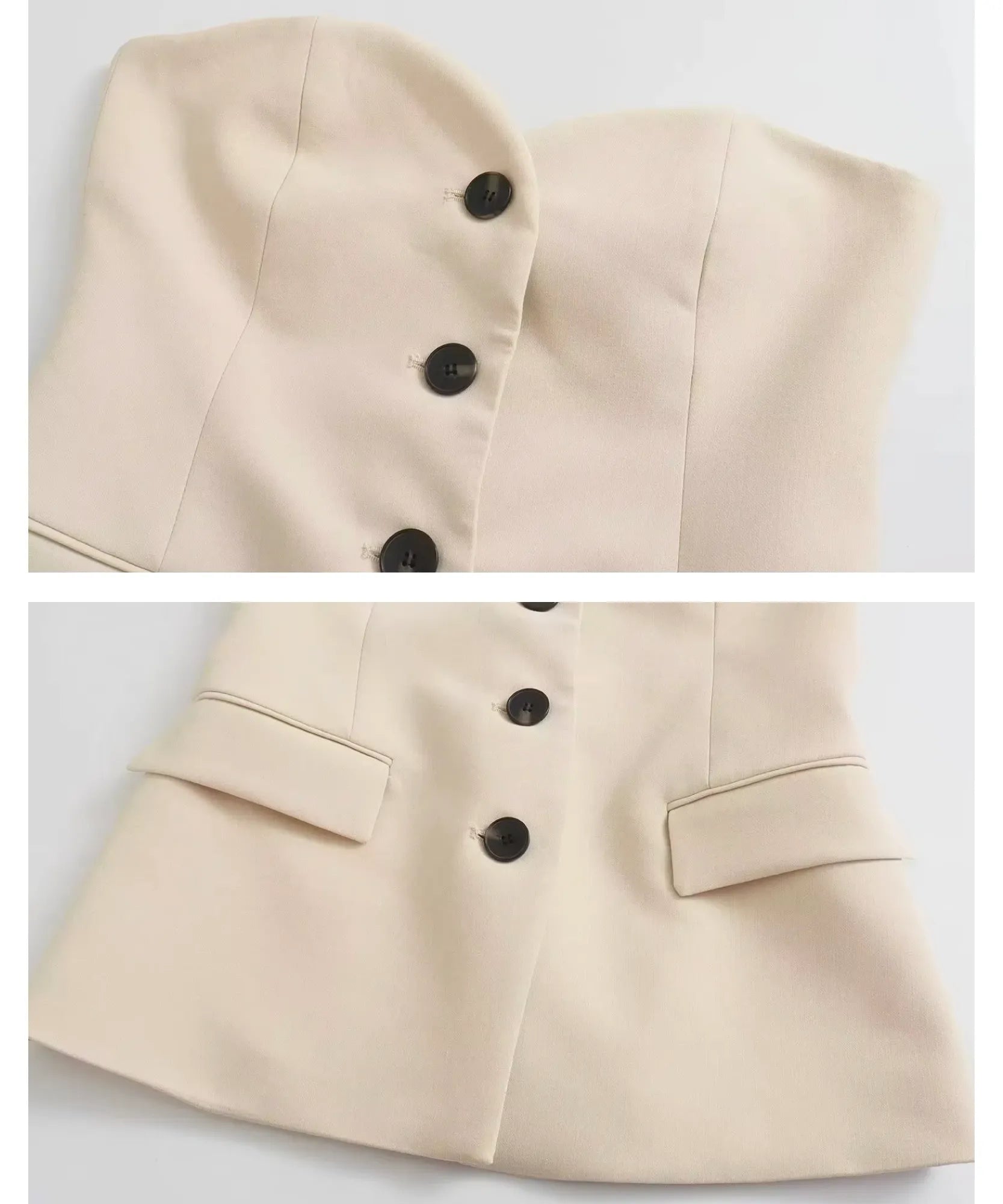 Comprar Conjunto Alfaiataria Tomara que Caia com Calça Reta para Trabalho, Eventos ou Reuniões Elegantes barato ANELLIMN