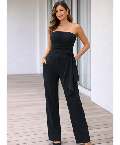 Comprar conjunto alfaiataria feminino elegante com top amarração lateral e calça cintura alta em promoção ZARA