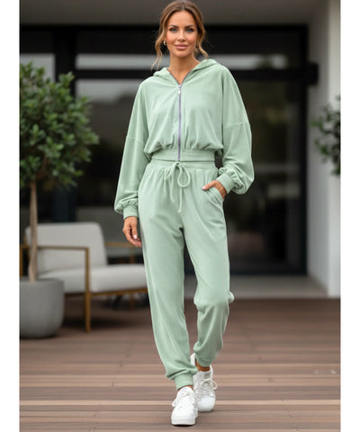 Conjunto De Moletom Feminino Plush Cropped Jogger | Jastie