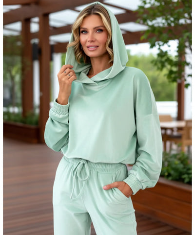 Conjunto De Moletom Feminino Plush Cropped Jogger | Jastie