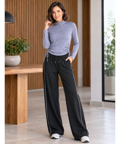 Comprar conjunto dry fit feminino manga longa e pantalona barato Anellimn
