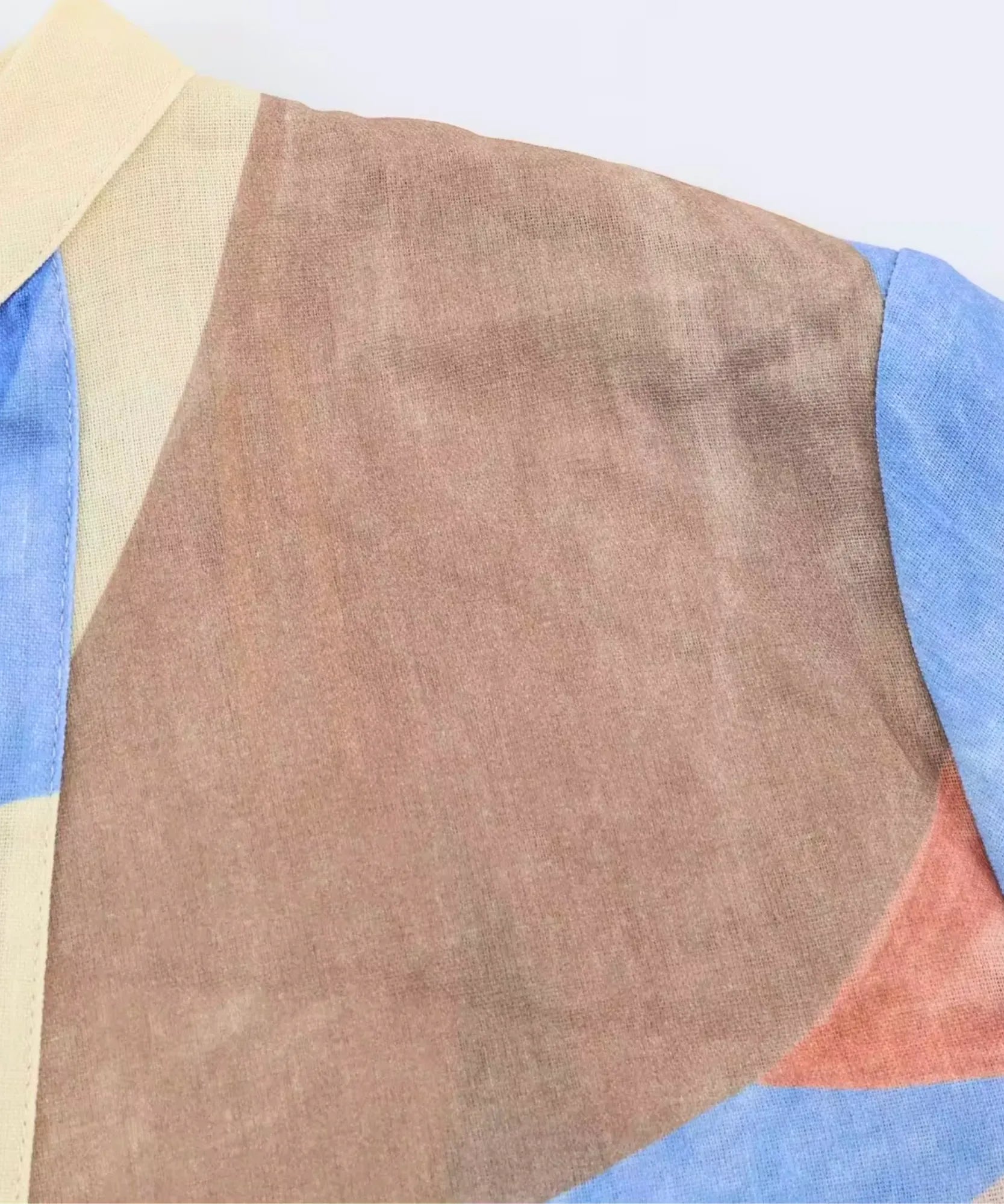 Comprar conjunto estampado feminino tecido leve em detalhe barato Anellimn