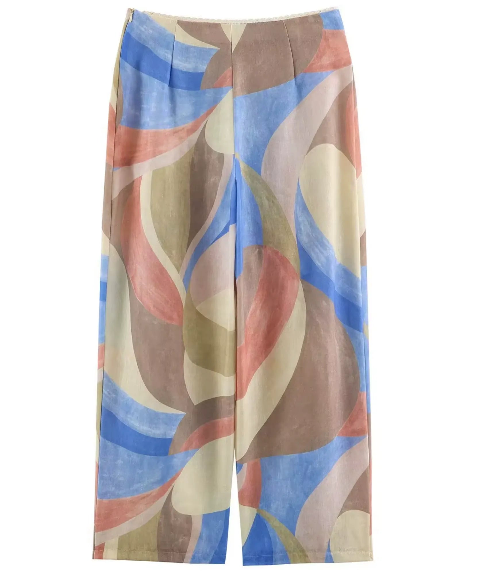 Comprar conjunto estampado feminino calça pantalona avulsa barato Anellimn