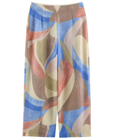 Comprar conjunto estampado feminino calça pantalona avulsa barato Anellimn