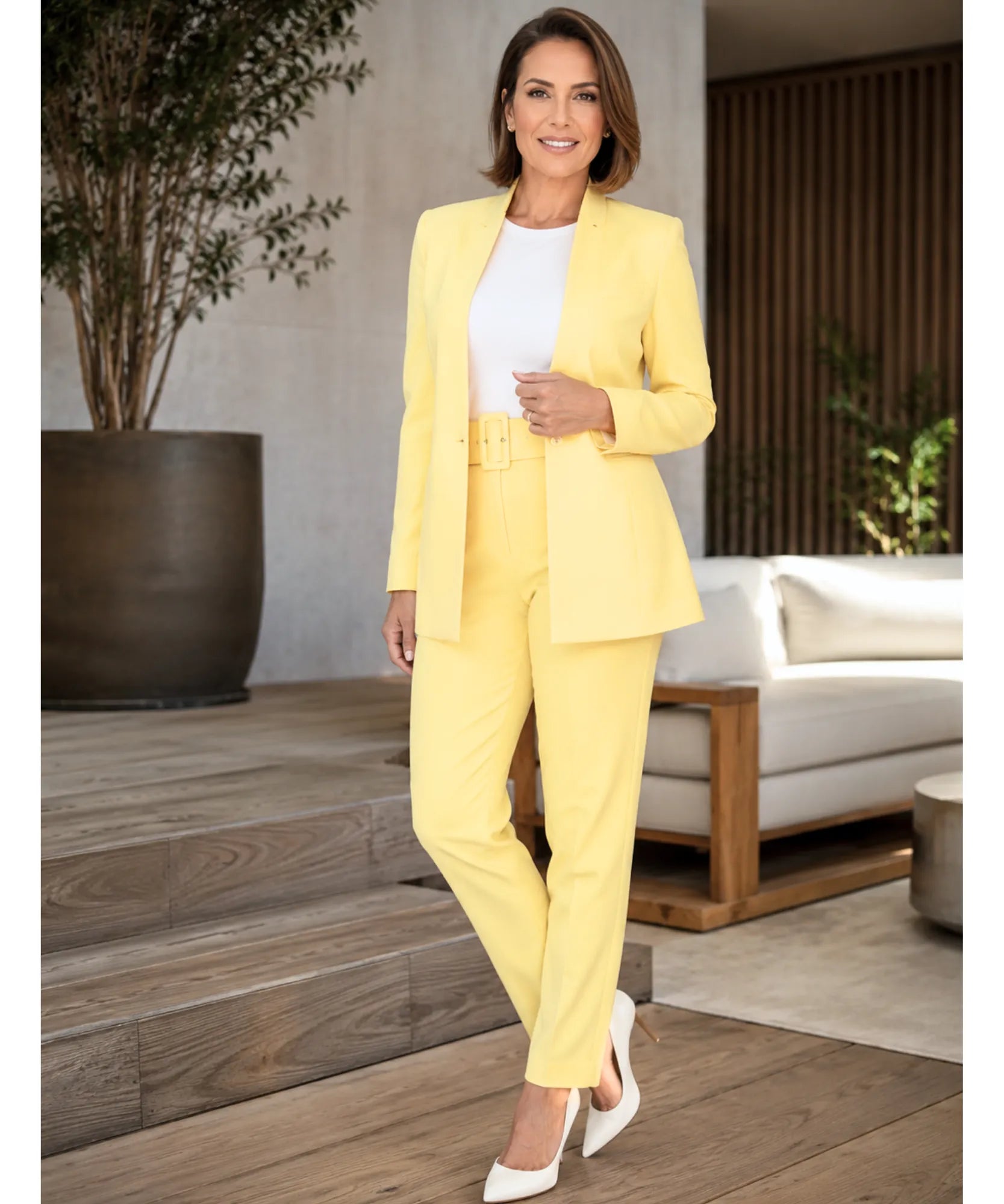 Comprar conjunto feminino alfaiataria azul com blazer e calça elegante para trabalho e reuniões barato ZARA