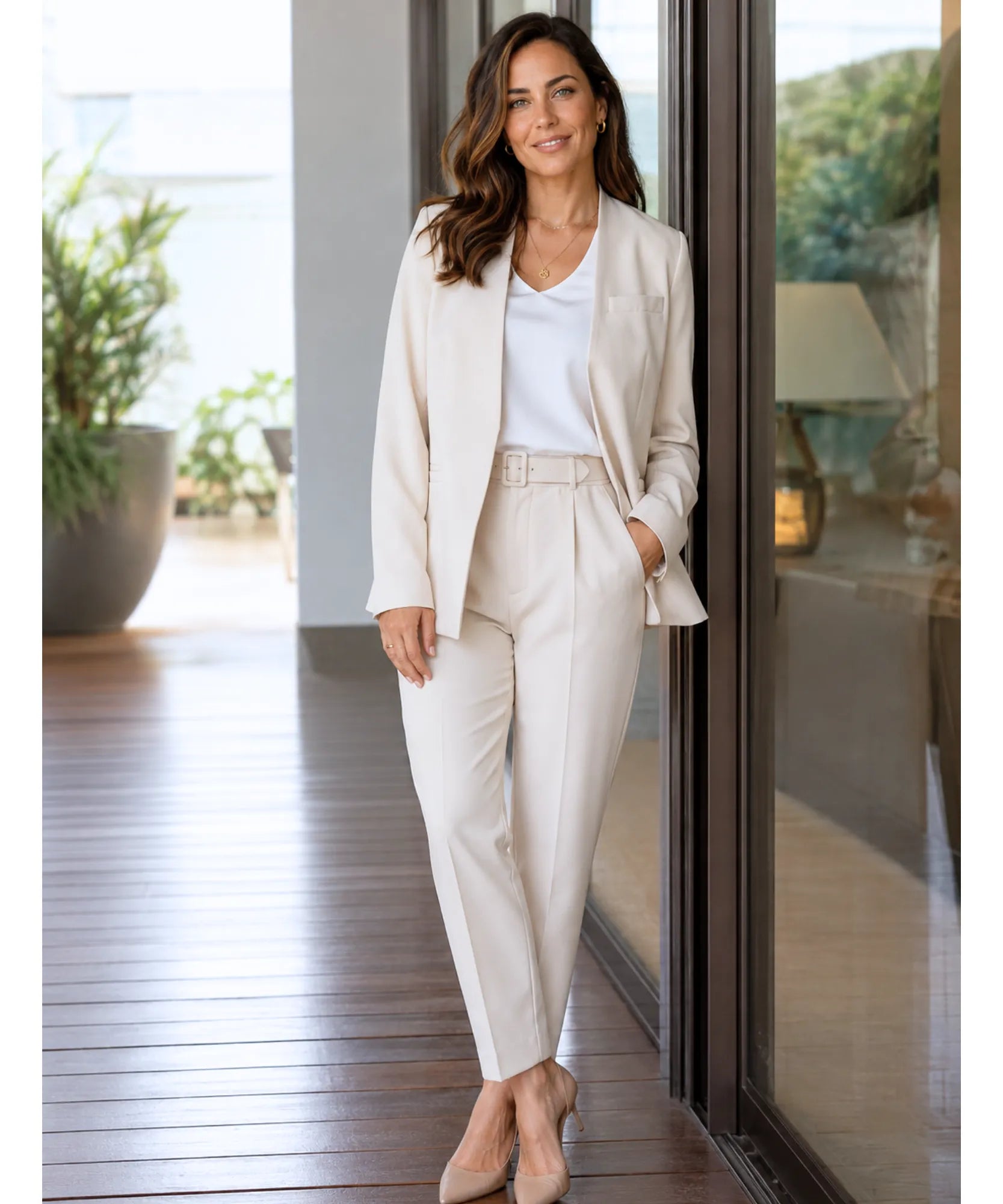 Comprar conjunto feminino alfaiataria azul com blazer e calça elegante para trabalho e reuniões barato ZARA
