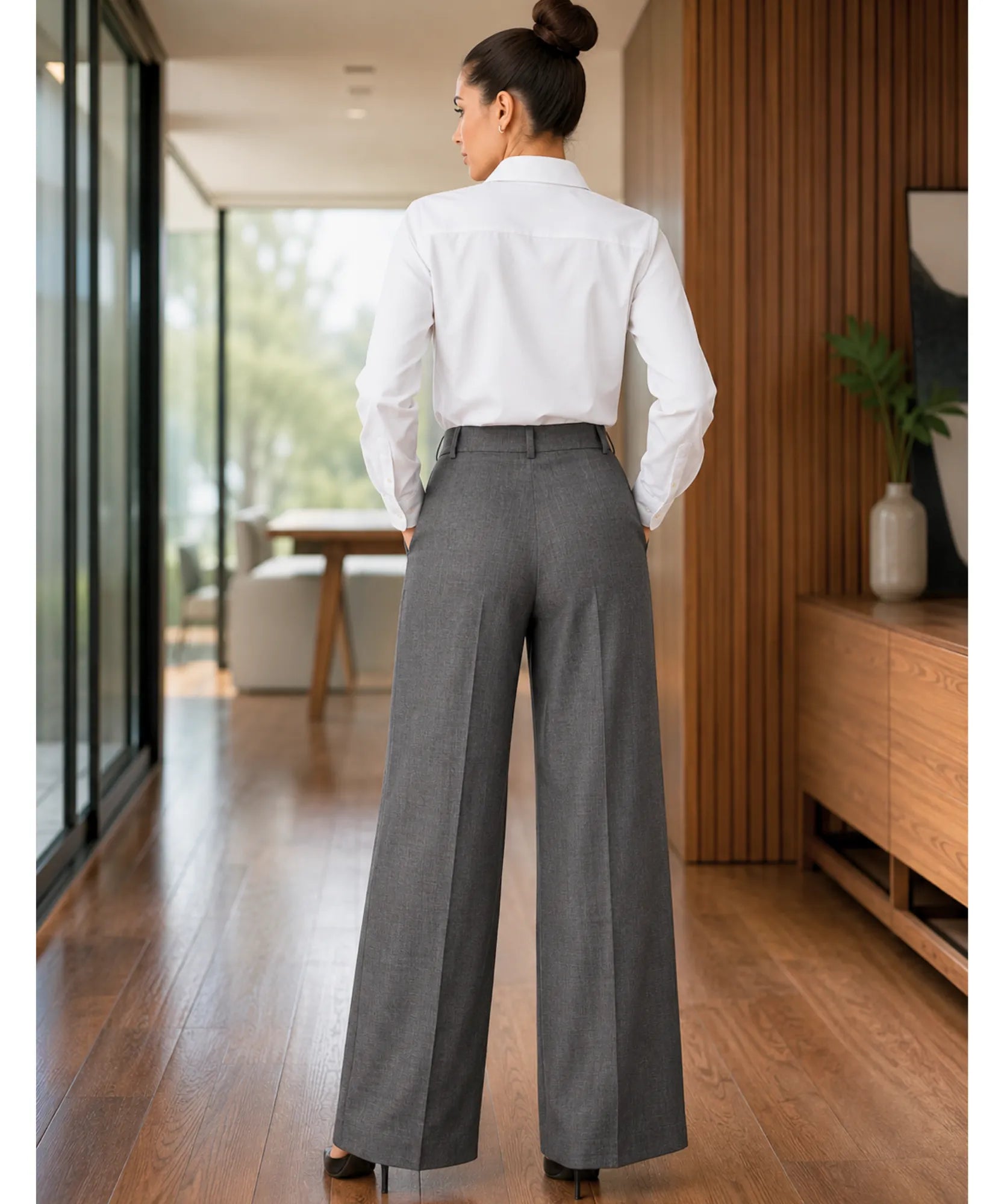 Comprar conjunto feminino alfaiataria com blazer e calça reta elegante para trabalho ou eventos barato ANELLIMN