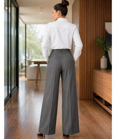 Comprar conjunto feminino alfaiataria com blazer e calça reta elegante para trabalho ou eventos barato ANELLIMN