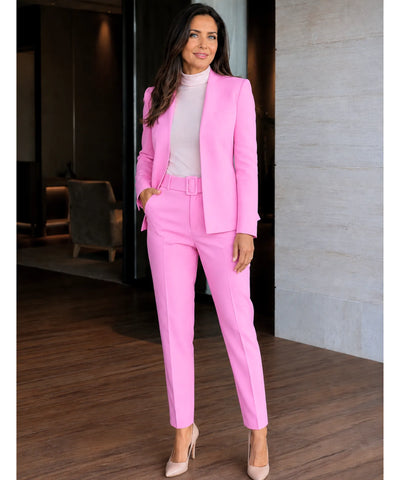 Comprar conjunto feminino alfaiataria azul com blazer e calça elegante para trabalho e reuniões barato ZARA