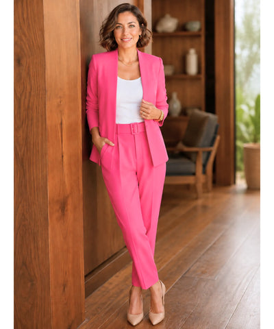 Comprar conjunto feminino alfaiataria azul com blazer e calça elegante para trabalho e reuniões barato ZARA