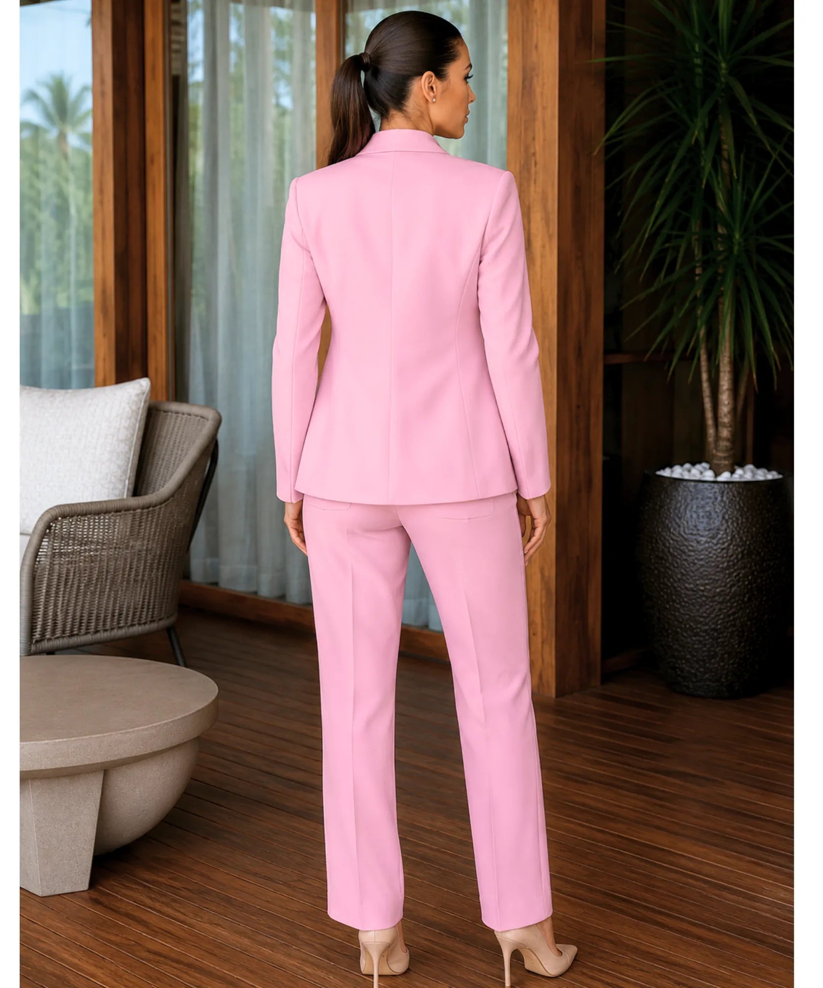 Comprar conjunto feminino alfaiataria azul com blazer e calça elegante para trabalho e reuniões barato ZARA