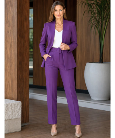 Comprar conjunto feminino alfaiataria azul com blazer e calça elegante para trabalho e reuniões barato ZARA