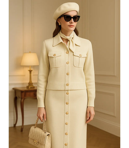 Comprar Conjunto Feminino Alfaiataria Tricot para Trabalho e Festas Off White  ZARA
