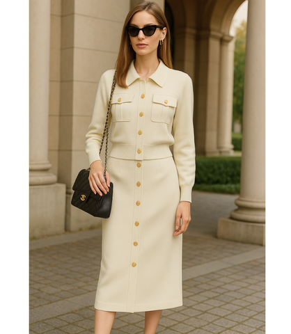 Comprar Conjunto Feminino Alfaiataria Tricot para Trabalho e Festas Off White  ZARA
