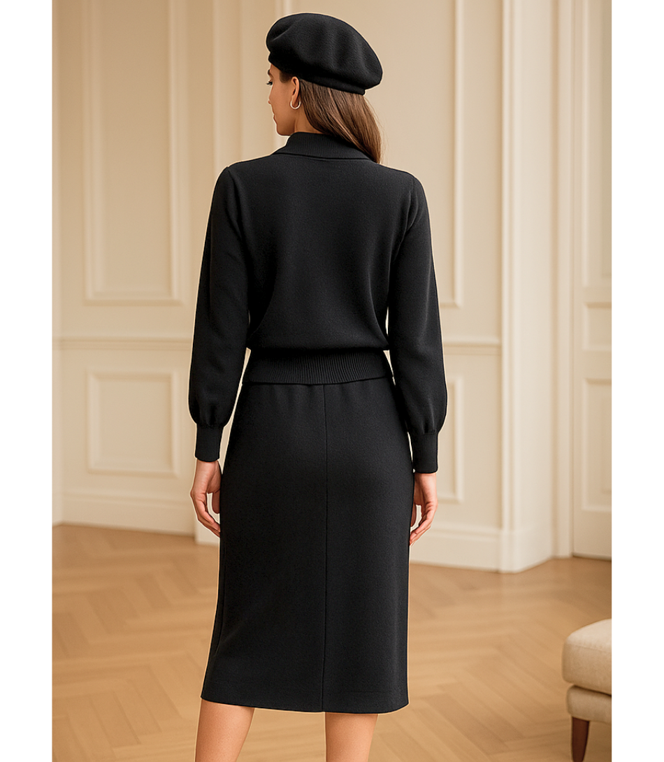 Comprar Conjunto Feminino Alfaiataria Tricot para Trabalho e Festas Preto ZARA

