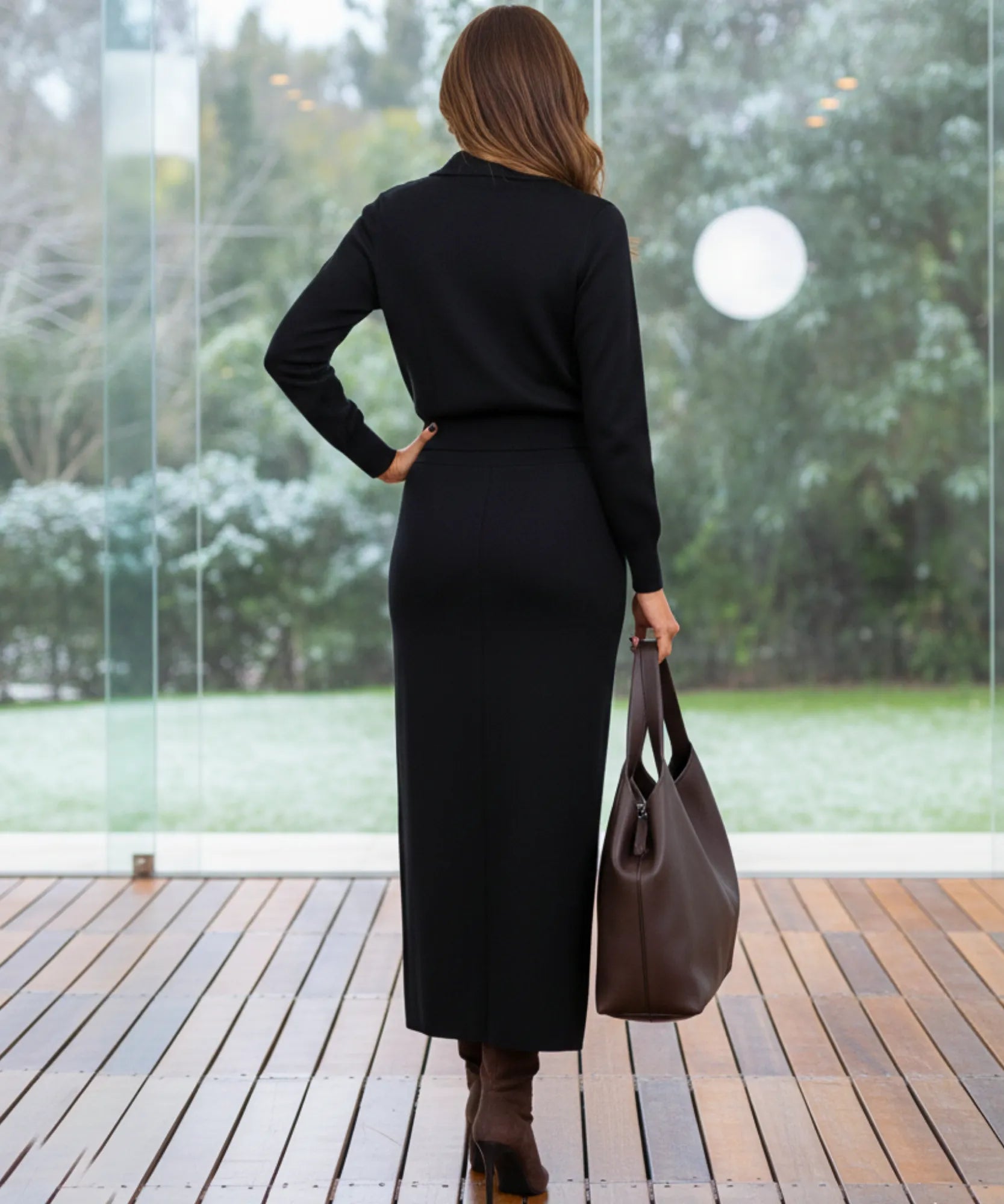 Comprar Conjunto Feminino Alfaiataria Tricot Preto para Trabalho e Festas barato - ZARA