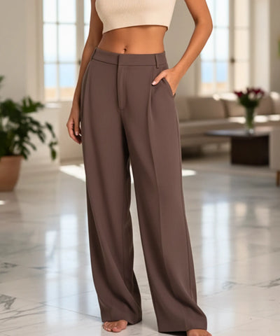 Conjunto Feminino Calça Pantalona e Blusa Amarração Casual | Bia