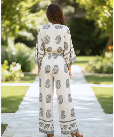 Conjunto Feminino Calça e Blusa Estampado Verão | Liana