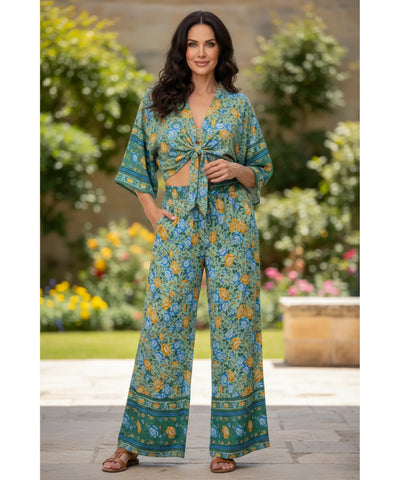 Conjunto Feminino Calça e Blusa Estampado Verão | Liana