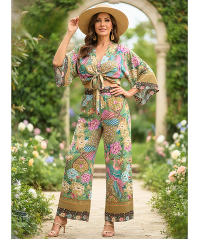 Conjunto Feminino Calça e Blusa Estampado Verão | Liana