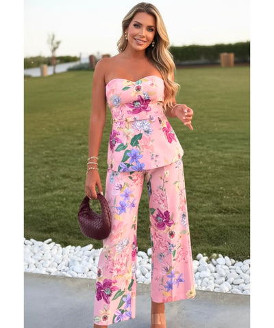 Conjunto Feminino Calça Pantalona e Blusa Elegante Casual | Nana