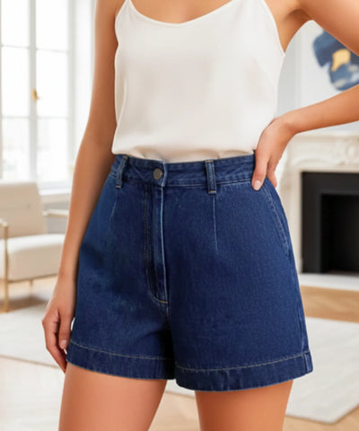 Conjunto Feminino Jeans Blusa Short Casual Verão | Bita