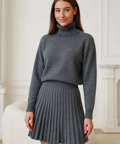 Conjunto Tricot Feminino Gola Alta Confortável Elegante | Suziy