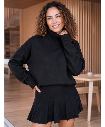 Conjunto Tricot Feminino Gola Alta Confortável Elegante | Suziy