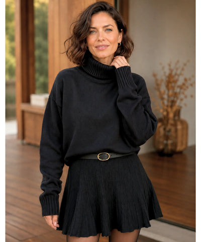 Conjunto Tricot Feminino Gola Alta Confortável Elegante | Suziy