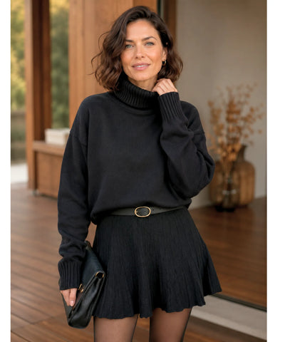 Conjunto Tricot Feminino Gola Alta Confortável Elegante | Suziy