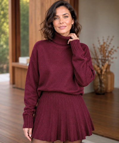 Conjunto Tricot Feminino Gola Alta Confortável Elegante | Suziy