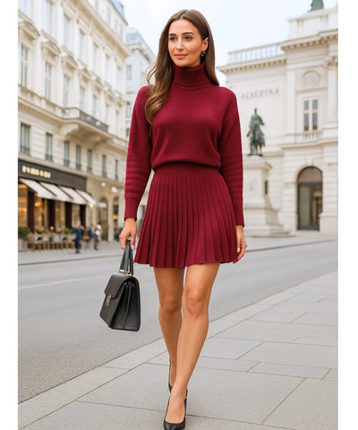 Conjunto Tricot Feminino Gola Alta Confortável Elegante | Suziy