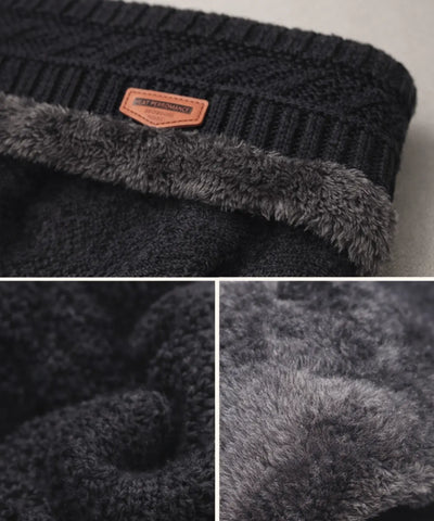  Comprar conjunto inverno masculino gorro cachecol luvas térmico forrado aquecimento barato promoção Anellimn
