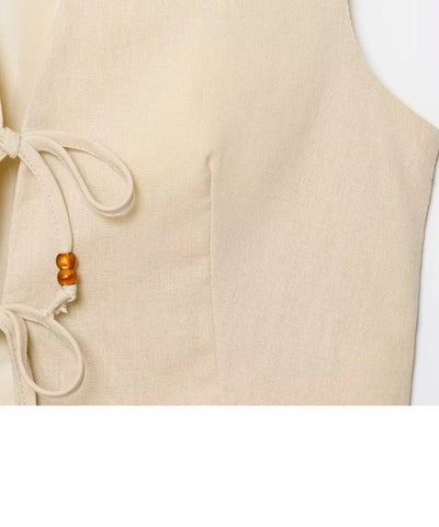 Conjunto Linho Feminino Colete E Short Leve Verão | Juli