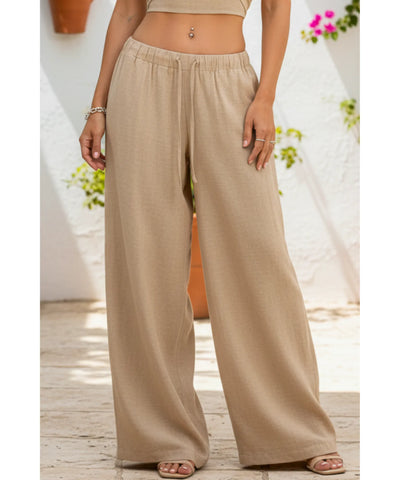 Conjunto Linho Feminino Cropped e Calça Elegante | Dominic