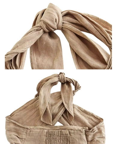 Conjunto Linho Feminino Cropped e Calça Elegante | Dominic