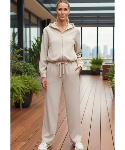Conjunto Moletom Feminino Com Capuz E Zíper Casual | Cristel