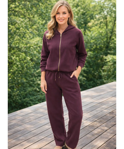 Conjunto Moletom Feminino Com Capuz E Zíper Casual | Cristel