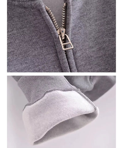 Conjunto Moletom Feminino com Jaqueta e Calça Larga  | Suali