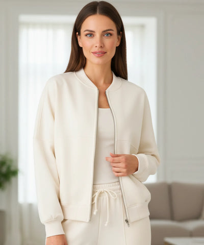 Comprar Conjunto Moletom Feminino com Jaqueta e Calça Larga de algodão grosso peluciado para os dias frios barato - aerolook - ZARA
