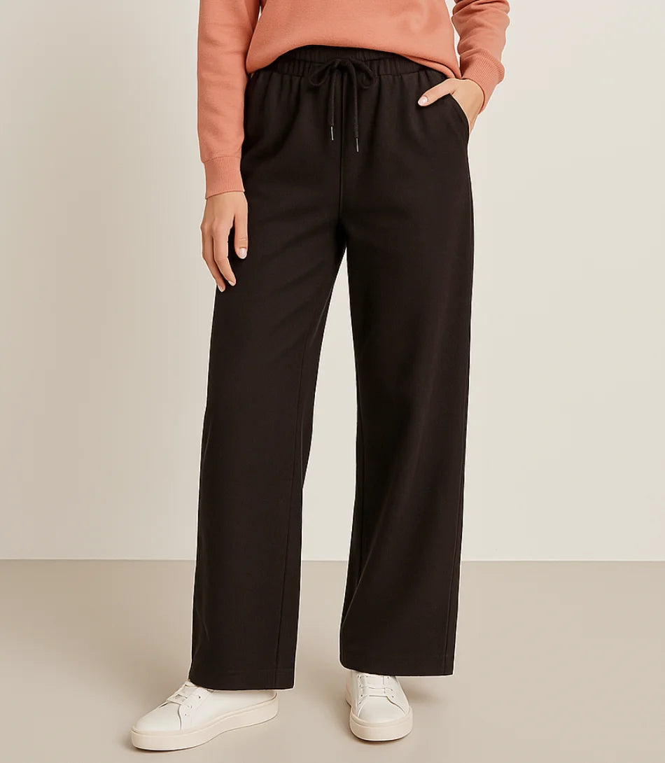 Comprar Conjunto Moletom Feminino com Jaqueta e Calça Larga preto de algodão grosso peluciado para os dias frios barato  em promoção ZARA


