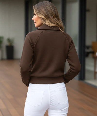 Comprar conjunto moletom feminino jaqueta cropped zíper calça flare cintura alta casual em promoção ZARA