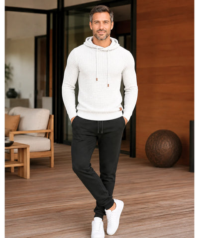 Conjunto Moletom Masculino Texturizado com Capuz e Calça Jogger Premium ANELLIMN